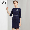 IWY/藏青连衣裙女修身七分袖时尚职业装上班工作服商务正装OL Q195-L 商品缩略图0