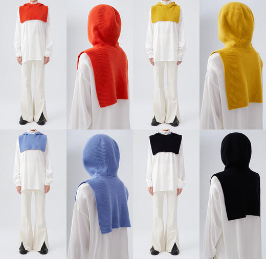 HIDEMI 美利奴羊毛趣味设计感连帽式围巾 商品图12