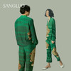 桑罗艺术家联名款男士可外穿绿色印花潮酷睡衣套装 商品缩略图4