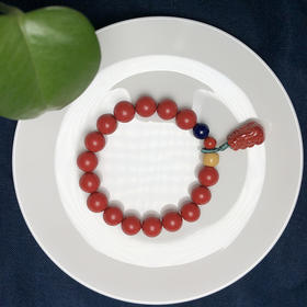 请先量好手围选规格 女款红砂青金石黄龙玉帝王砂貔貅 手链直径10毫米   饰品美物