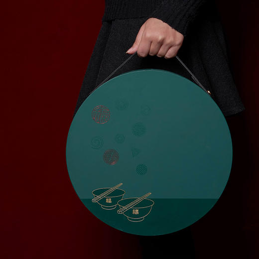 禧福成双装科檀木纯铜镀金筷饰景德镇玲珑瓷 商品图5