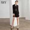 IWY/黑色职业连衣裙女修身显瘦时尚气质英伦风名媛商务正装上班工作服 Q10359-B 商品缩略图2