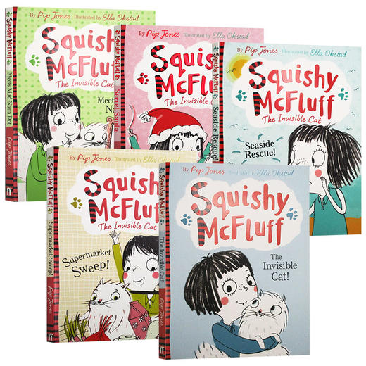 我的假想朋友隐形猫5册套装 英文原版 Squishy McFluff 喜欢点点的奶奶 海滩大救援 神秘圣诞老人 英文版进口儿童英语桥梁章节书 商品图0