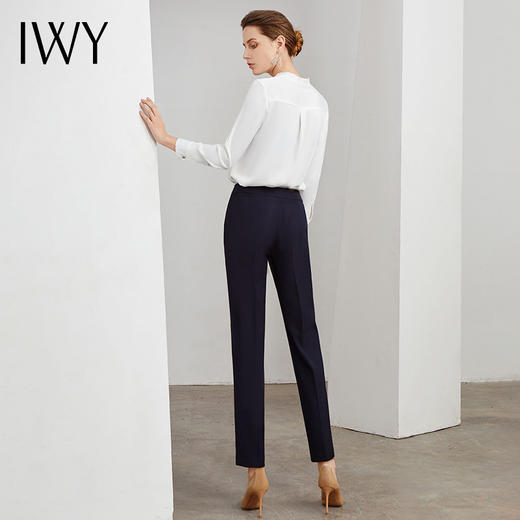 IWY/职业气质衬衫女修身白色打底装百搭英伦风售楼部工作服Ol正装B871-W 商品图3