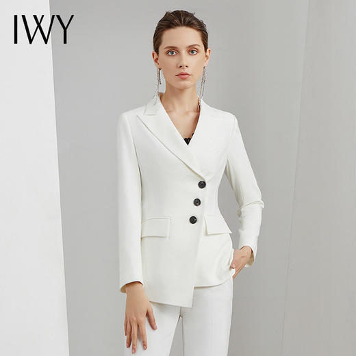 IWY/时尚白色西装女套装晚礼服售楼部工作服女职业工作服 C10321-W+P10321-W 商品图2