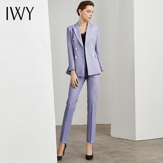 IWY/紫色长袖西装长裤套装CP10336 商品图4