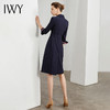 IWY/藏青色连腰带衣裙女收腰高端大气风衣显瘦职业工作服 Q10392-L 商品缩略图3