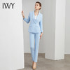 IWY/蓝色时尚西装套装女青果领气质休闲职业面试韩版小香风洋气女神范 C10316-QL+P10223-L 商品缩略图2