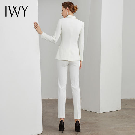 IWY/时尚白色西装女套装晚礼服售楼部工作服女职业工作服 C10321-W+P10321-W 商品图3