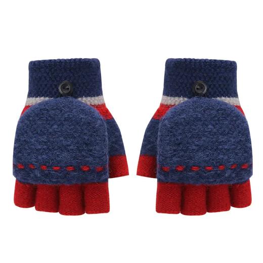 PDD-RHRH201216新款儿童冬季加厚保暖半指翻盖手套 商品图6