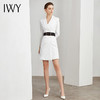 IWY/白色西服连衣裙收腰显瘦工作服女播音主持艺考正装职业装 Q13096-W 商品缩略图4