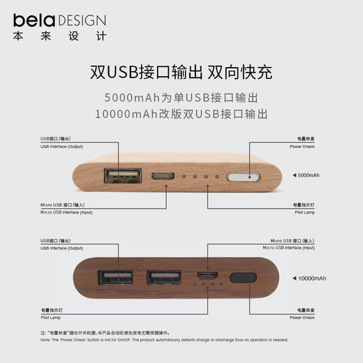 「本来设计」原木移动电源 商品图3