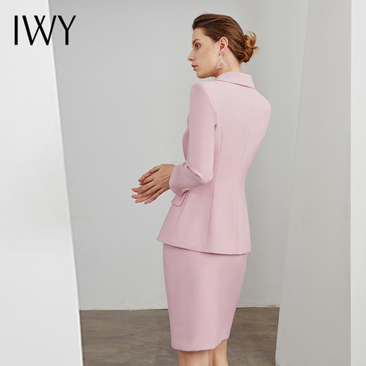 IWY/粉色职业西服套裙女时尚气质名媛主持人上镜面试Ol正装 C10338-P+S10338-P 商品图3