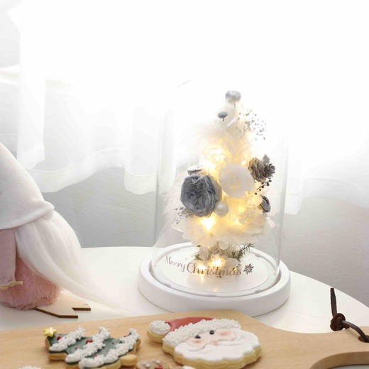 白色永生花圣诞树 商品图3