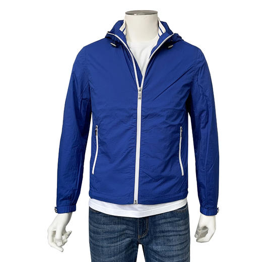 Marco Azzali 亮蓝轻薄款连帽夹克 J3805600 商品图0