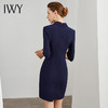 IWY/藏青色职业装连衣裙女修身显瘦七分袖西装面试工作服  商品缩略图3