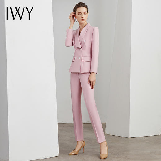 IWY/粉色时尚商务西装套装小脚裤 C10338-P+P10338-P 商品图4