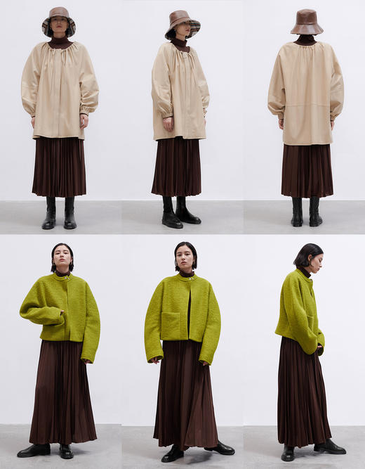 HIDEMI 巧克力色褶皱针织连衣裙 商品图6