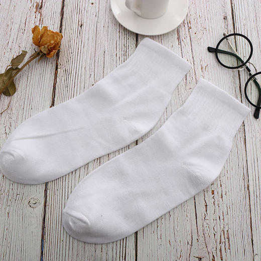 10双春秋款男士纯色中筒袜 平板网眼运动袜 无标地摊袜 地摊袜子批发 商品图6