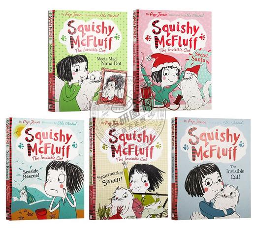 我的假想朋友隐形猫5册套装 英文原版 Squishy McFluff 喜欢点点的奶奶 海滩大救援 神秘圣诞老人 英文版进口儿童英语桥梁章节书 商品图1