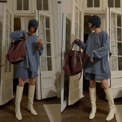 HIDEMI小羊皮女鞋经典小方头方跟长靴 商品图2