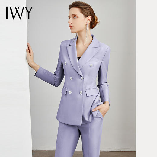 IWY/紫色长袖西装长裤套装CP10336 商品图1