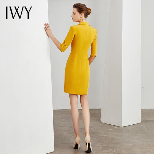 IWY/黄色连衣裙女主持人职业正装时尚气质通勤名媛工作服02Q1 商品图3