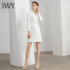 IWY/白色西服连衣裙收腰显瘦工作服女播音主持艺考正装职业装Q11112-W 商品缩略图4