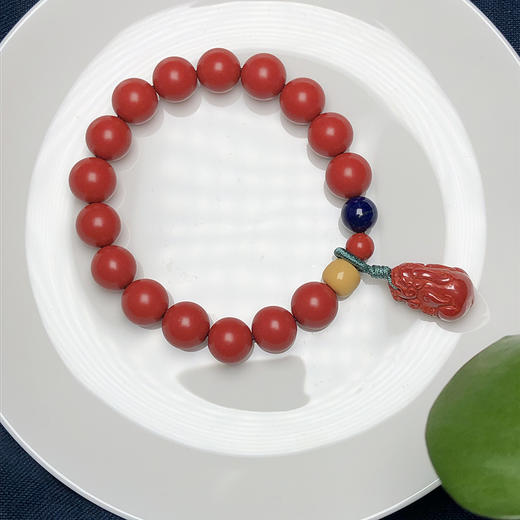 请先量好手围选规格 女款红砂青金石黄龙玉帝王砂貔貅 手链直径10毫米   饰品美物 商品图1