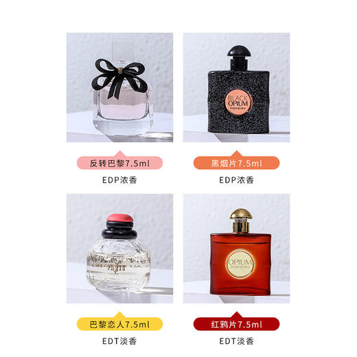 【专柜小样】法国 YSL圣罗兰 迷你4件套香水套盒7.5mlx4 反转巴黎 黑鸦片 巴黎恋人 红鸦片 商品图6
