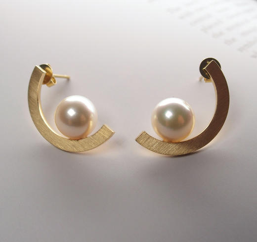 AKOYA珍珠C型18K耳钉 商品图1