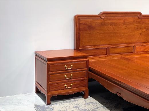 红桥红  家具严选  缅甸花梨（大果紫檀）  【150 如意素面大脚高低床】 商品图3