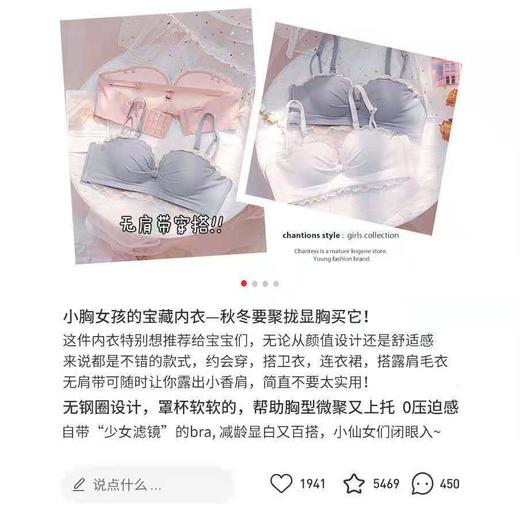 日系性感内衣女学生无钢圈聚拢小胸显大无肩带抹胸美背蕾丝小仙女文胸 商品图3