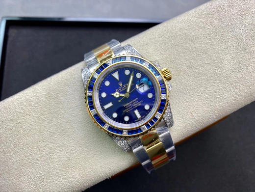 TW 海外镶钻定制版 奢华大作  劳力士 满钻 水鬼 SUB潜水型【表壳】每一颗钻石/彩宝均来自奥地利（施华洛世奇原产地）经过严格的筛选，确保颜色 商品图13