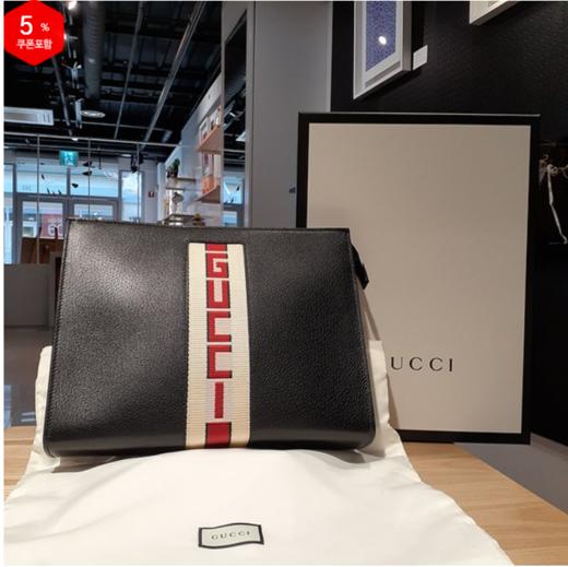 奥莱GUCCI  Sprite徽标饰带中性手拿包（475316 CWGSN 1094）JPY带授权招加盟代理 商品图0