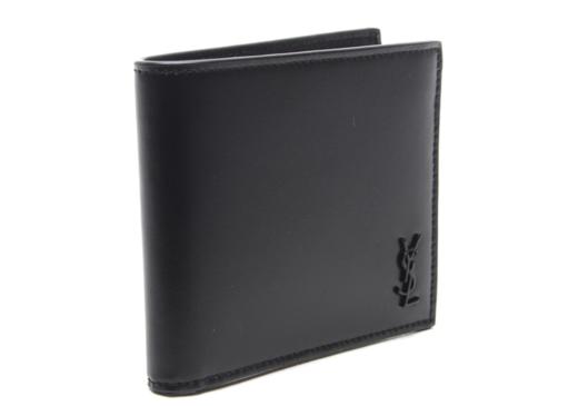 奥莱[圣罗兰] 20FW男士会标双折钱包（607727_1JB0U_1000_20F）JPY带授权招加盟代理 商品图1
