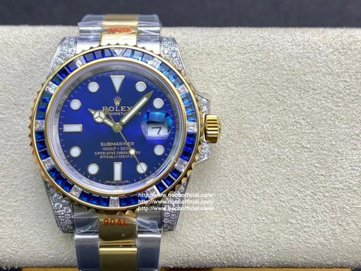 TW 海外镶钻定制版 奢华大作  劳力士 满钻 水鬼 SUB潜水型【表壳】每一颗钻石/彩宝均来自奥地利（施华洛世奇原产地）经过严格的筛选，确保颜色 商品图0