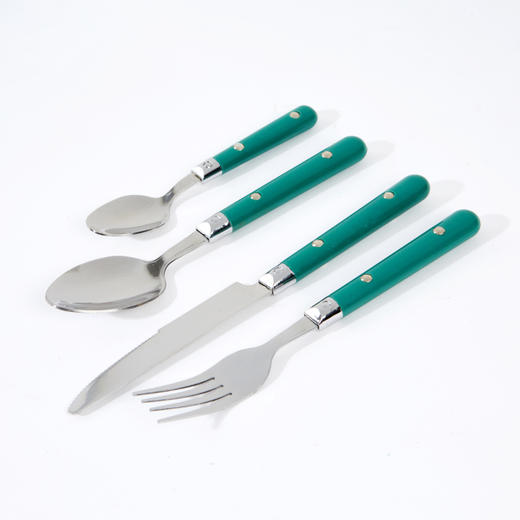 [现代住宅] 新款  韩国 L 复古 绿色餐具 不锈钢餐具 4P套装JPY带授权招加盟代理 商品图1