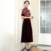 DLQ-A2893新款复古中国风绣花丝绒改良旗袍 商品缩略图2