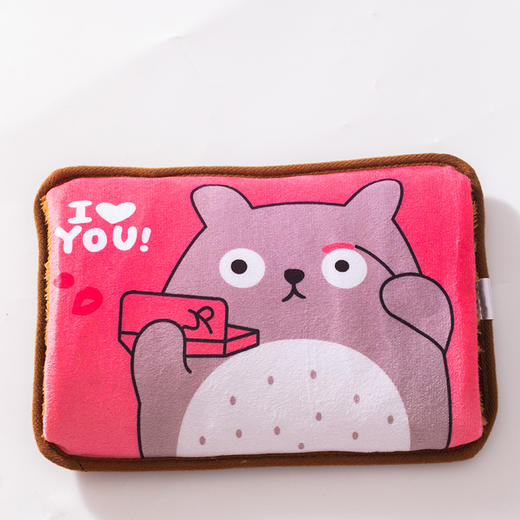 冬季新款充电热水袋自注水毛绒卡通暖水袋双插手暖手宝暖宫暖宝宝七夕情人节 商品图4