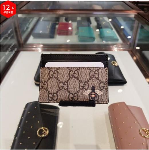 奥莱 Gucci Bee Print GG Supreme卡夹451277 K5T1N 8666JPY带授权招加盟代理 商品图0