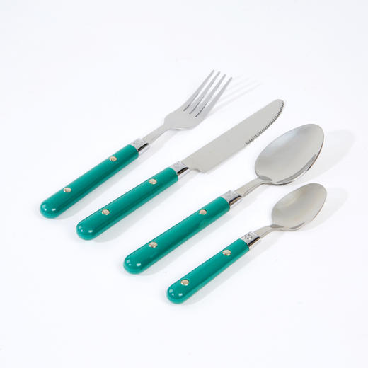 [现代住宅] 新款  韩国 L 复古 绿色餐具 不锈钢餐具 4P套装JPY带授权招加盟代理 商品图2