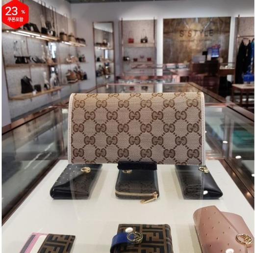 奥莱Gucci 帆布金属条徽标长款钱包（象牙色）244946 KY9IG 9773JPY带授权招加盟代理 商品图1