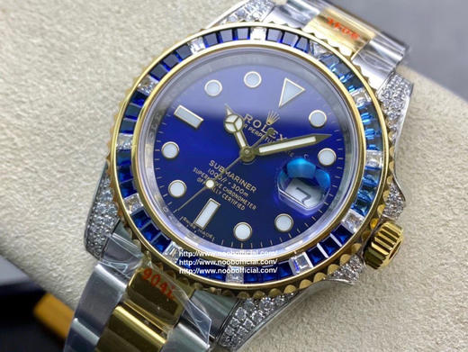 TW 海外镶钻定制版 奢华大作  劳力士 满钻 水鬼 SUB潜水型【表壳】每一颗钻石/彩宝均来自奥地利（施华洛世奇原产地）经过严格的筛选，确保颜色 商品图4