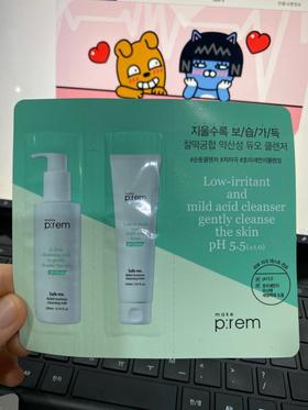 韩国 make p:rem 美科富来 弱酸性泡沫洗面奶与卸妆乳 小样 #1020JPY带授权招加盟代理