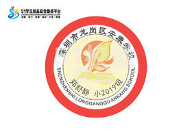 定制深圳市龙岗区安康学校熨烫校徽礼服布标姓名贴胸章缝制包邮51