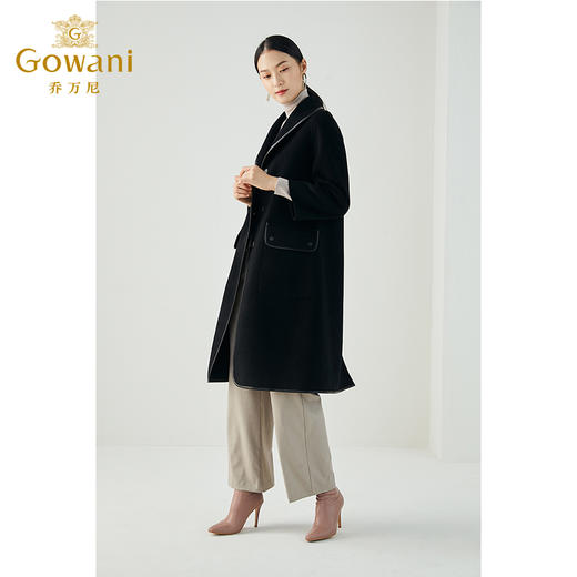 【羊绒】乔万尼连帽休闲简约设计感精致高级感双面尼羊绒羊毛大衣ES4A448 商品图4