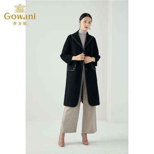 【羊绒】乔万尼连帽休闲简约设计感精致高级感双面尼羊绒羊毛大衣ES4A448 商品图3