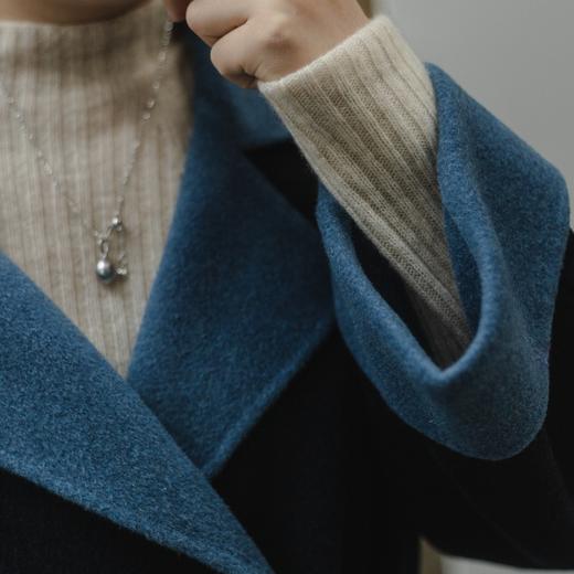 【à perles】纯手工撞色双面毛呢大衣  中长款，重工1200g 商品图6