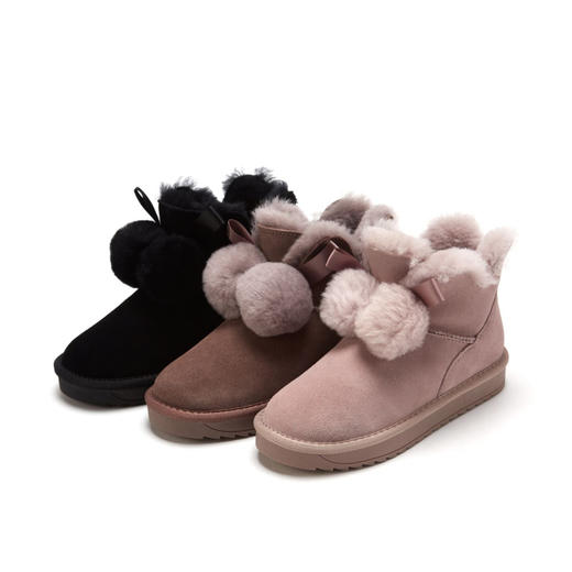 西村名物可爱毛球四叶草雪地靴X29DS42781 商品图0